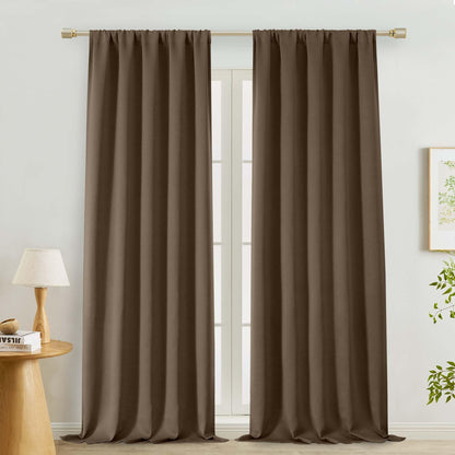 Lecloud Sage Green Room Darkening Curtains 54 Inch Length 2 Panels, Window Curtains for Bedroom, Energy Thermal Insulating Rod Pocket Curtain Drapes for Small Window, 40" W x 54" L