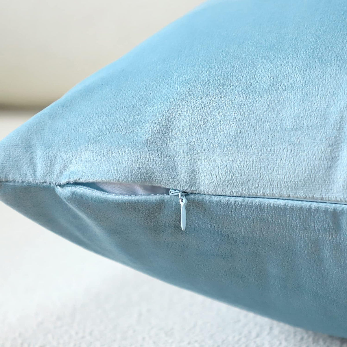 Artscope Luxury Velvet Pillow Covers Super Soft Decorative Square Throw Pillow Covers Case Cushion Covers for Sofa Couch Bedroom Car Decor 20x20 Inch Light Blue