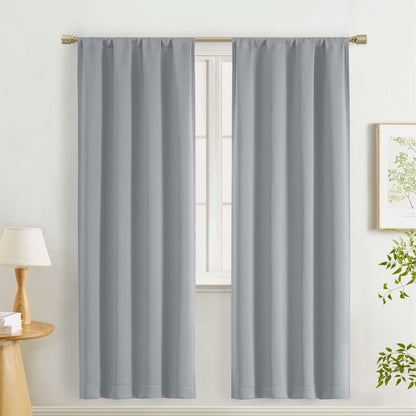 Lecloud Sage Green Room Darkening Curtains 54 Inch Length 2 Panels, Window Curtains for Bedroom, Energy Thermal Insulating Rod Pocket Curtain Drapes for Small Window, 40" W x 54" L