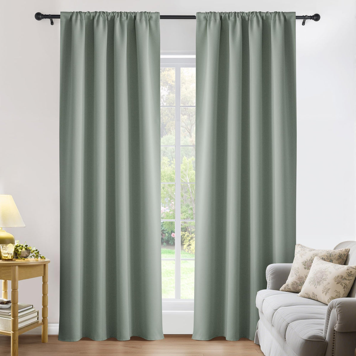 PONY DANCE Black Out Curtains 72 inch Long, Black, 2 Panels