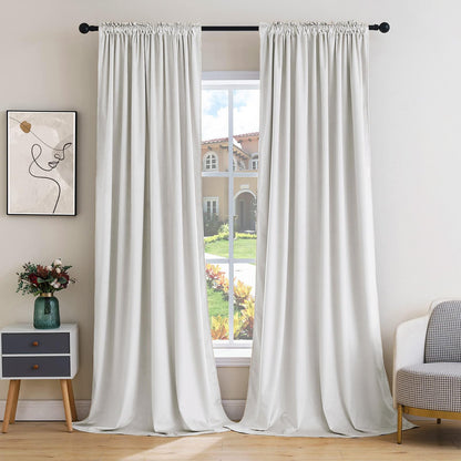 MIULEE Dusty Rose Pink Velvet Room Darkening Curtains for Bedroom W52 x L84