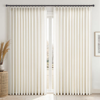 Topfinel Oatmeal Beige Pinch Pleated Curtains 84 Inches Long for Living Room 2 Panels Sets,Stone Washed Linen Earth Tone Decor Back Tab Boho Neutral Greige Earthy Sheer Curtain for Bedroom