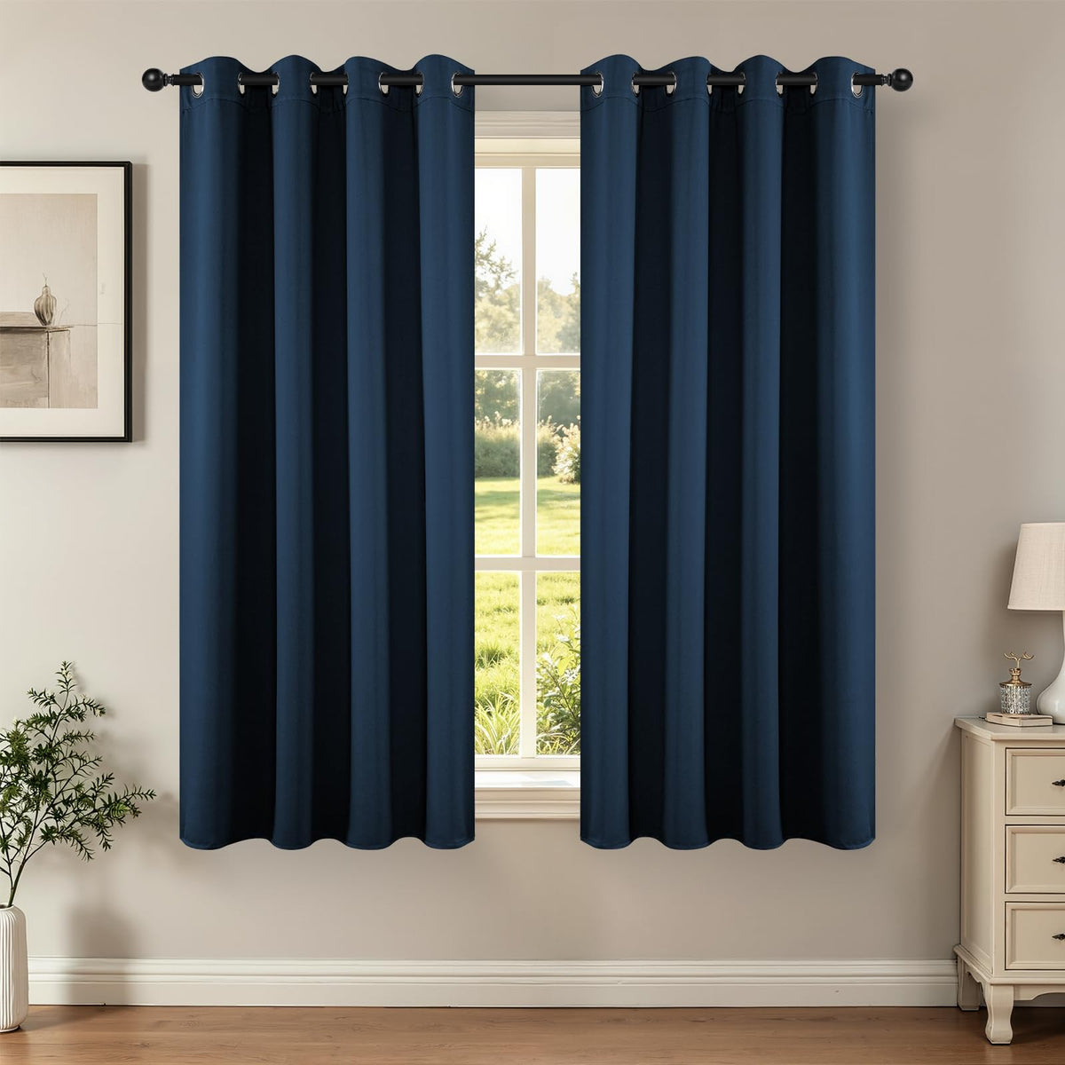 Joydeco Blackout Curtains for Bedroom 84 Inch - Black Out Curtains with Grommets Thermal Insulated Room Darkening Light Blocking, Noise Reducing & Wrinkle-Free Drapes for Living Room Windows, 2 Panels