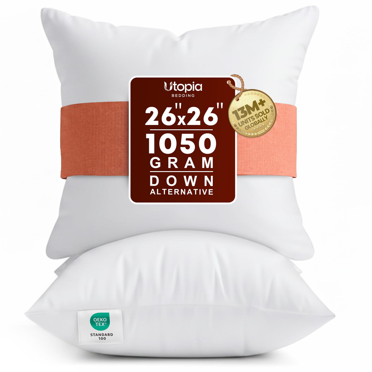 Utopia Bedding 18x18 Pillow Inserts, White Throw Pillows for Couch, 2 Pack
