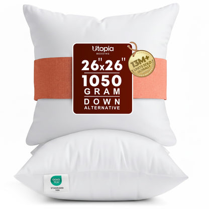 Utopia Bedding 18x18 Pillow Inserts, White Throw Pillows for Couch, 2 Pack