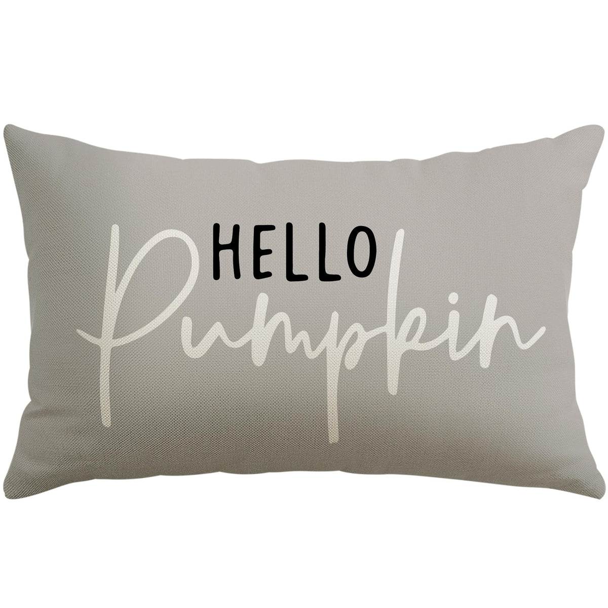 Artscope Hello Pumpkin Beige Lumbar Throw Pillow Cover 12x20 Inch Fall Decoration Cushion Cover Thanksgiving Farmhouse Pillow Case for Home Sofa Couch Decor