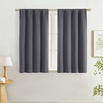 Lecloud Sage Green Room Darkening Curtains 54 Inch Length 2 Panels, Window Curtains for Bedroom, Energy Thermal Insulating Rod Pocket Curtain Drapes for Small Window, 40" W x 54" L
