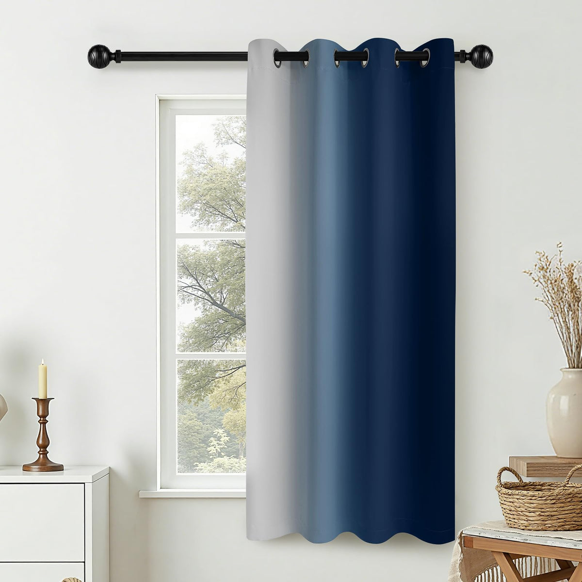 COSVIYA Grommet Room Darkening Ombre Purple Curtains W52xL63 inch