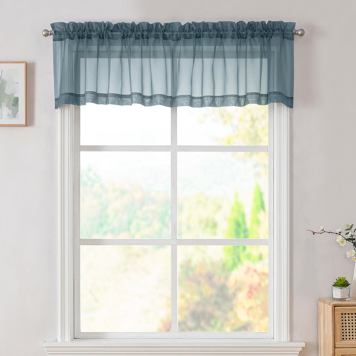 Simplebrand Black Sheer Curtains 84 Inches Long 2 Panels for Living Room