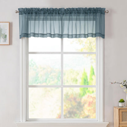 Simplebrand Black Sheer Curtains 84 Inches Long 2 Panels for Living Room