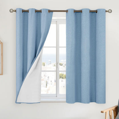 YoungsTex Black Blackout Curtains for Bedroom, Thermal Drapes Heat Blocking