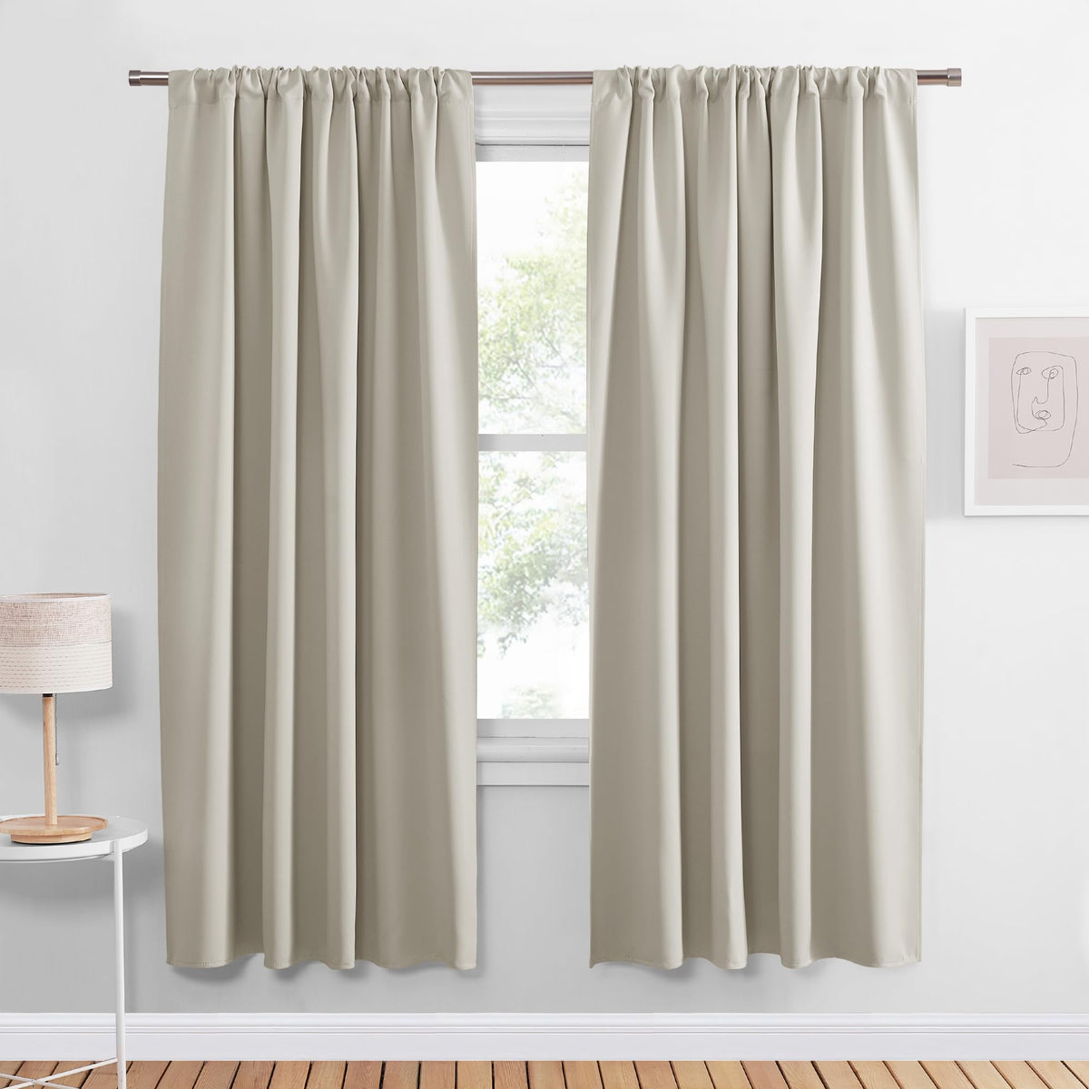 PONY DANCE Black Out Curtains 72 inch Long, Black, 2 Panels