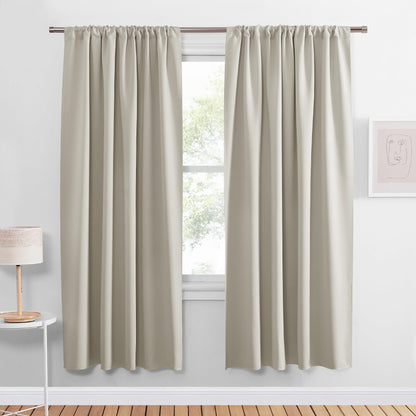 PONY DANCE Black Out Curtains 72 inch Long, Black, 2 Panels