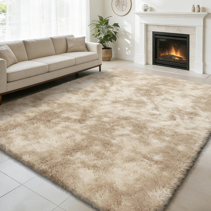 8x10 Fluffy Area Rugs for Living Room,Black Large Shag Area Rug for Bedroom