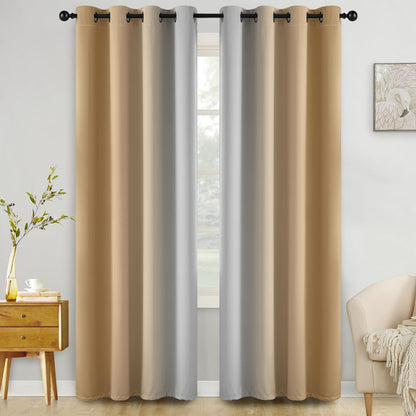 COSVIYA Grommet Room Darkening Ombre Purple Curtains W52xL63 inch