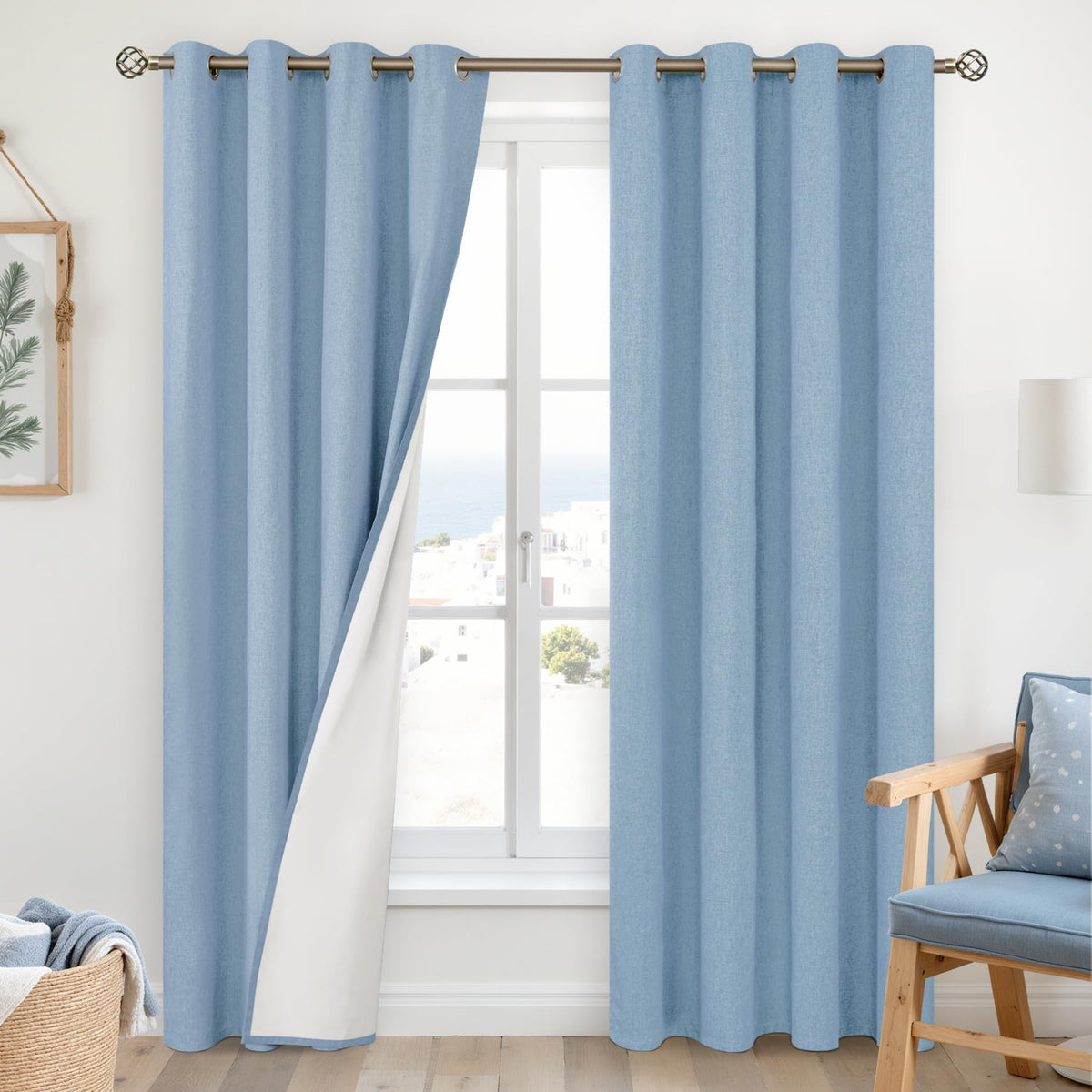 YoungsTex Black Blackout Curtains for Bedroom, Thermal Drapes Heat Blocking