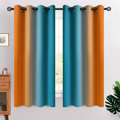 COSVIYA Grommet Room Darkening Ombre Purple Curtains W52xL63 inch