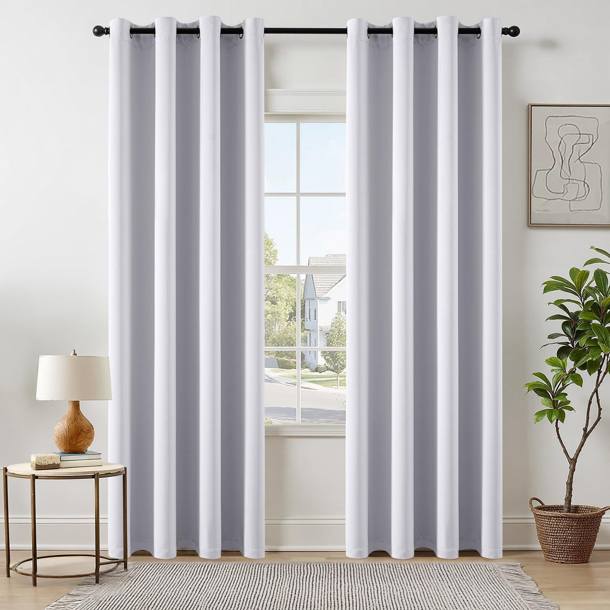 MIULEE Light Pink Blackout Bedroom Curtains Drapes 84 Inch Long 52"x84"