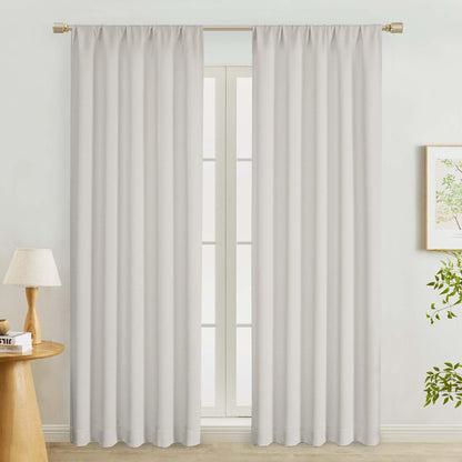 Lecloud Sage Green Room Darkening Curtains 54 Inch Length 2 Panels, Window Curtains for Bedroom, Energy Thermal Insulating Rod Pocket Curtain Drapes for Small Window, 40" W x 54" L