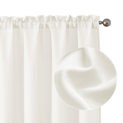Chyhomenyc White Curtains 84 Inch Length 2 Panels 40Wx84L inches