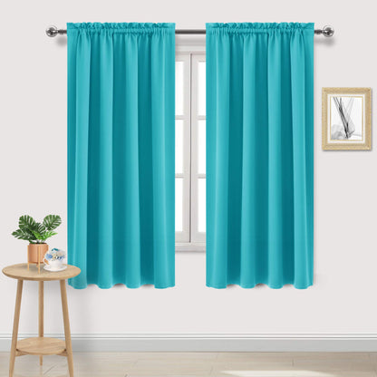 DWCN Blackout Curtains for Bedroom Living Room 42 x 63 Inch Long Black