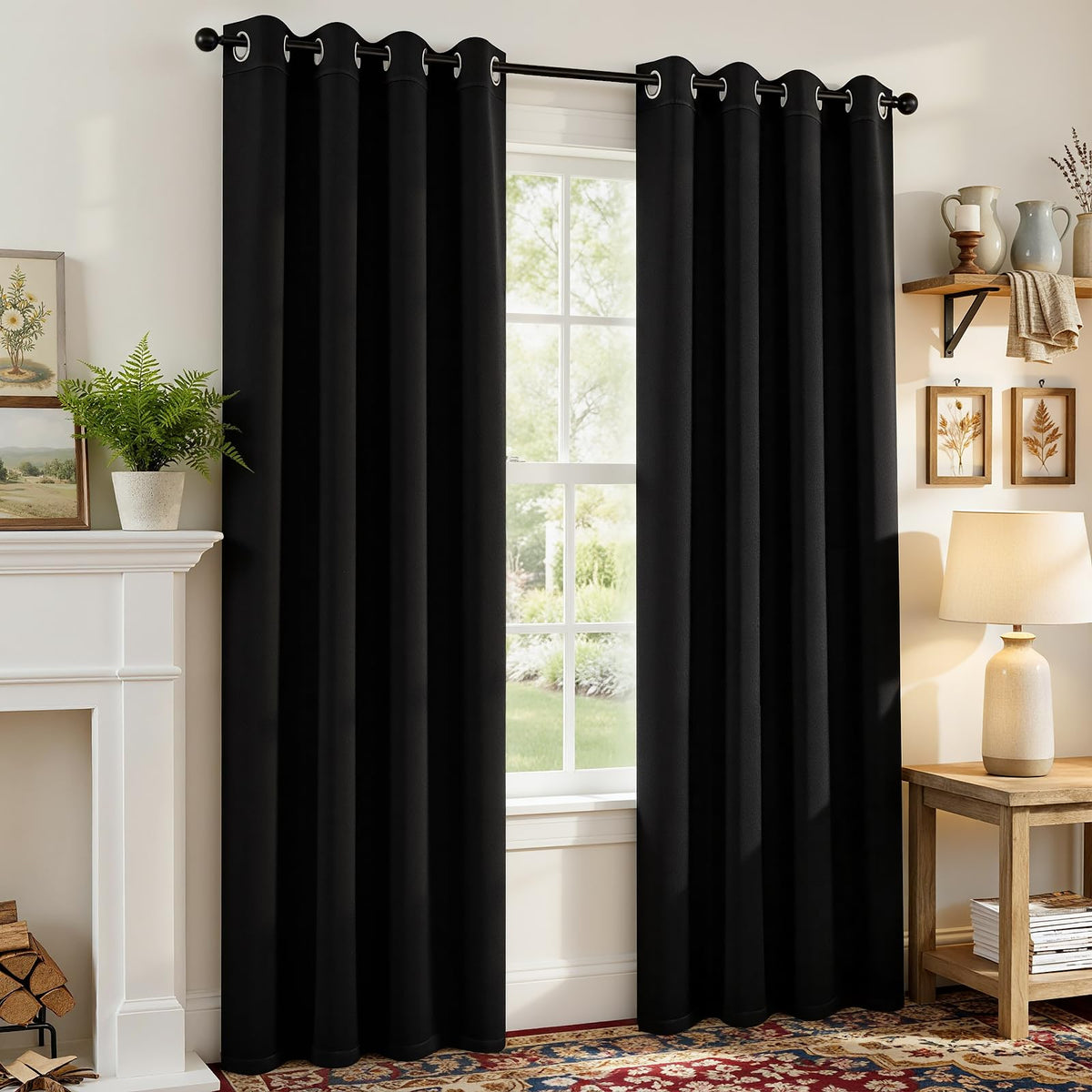 CUCRAF Beige Blackout Curtains 84 inch Length 2 Panels Set, Room Darkening Drapes for Living Room Bedroom, Thermal Insulated Light Blocking Grommet Window Curtain (W52 x L84 Inch)