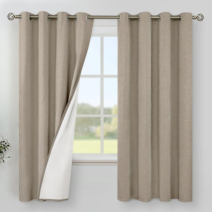 YoungsTex Black Blackout Curtains for Bedroom, Thermal Drapes Heat Blocking