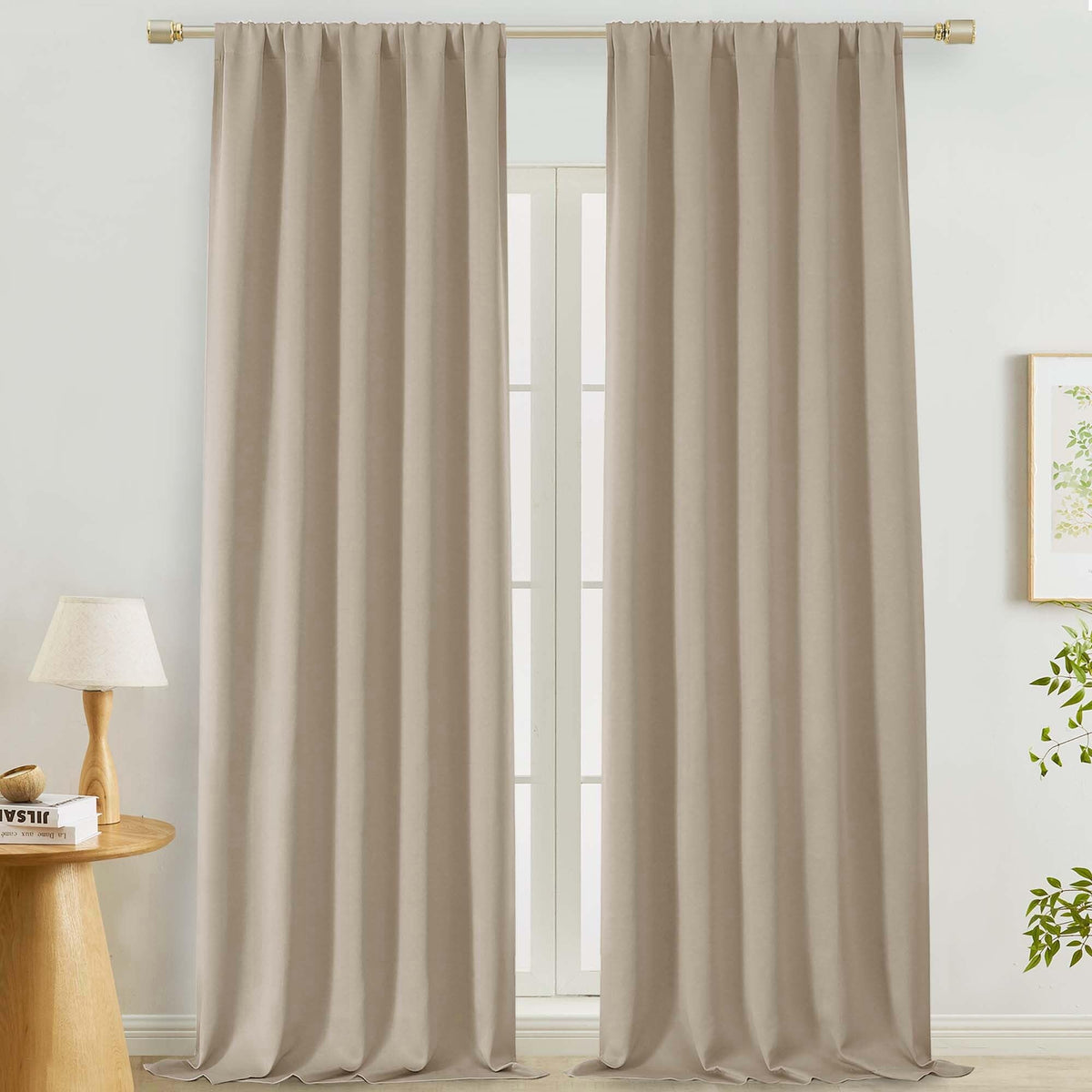 Lecloud Sage Green Room Darkening Curtains 54 Inch Length 2 Panels, Window Curtains for Bedroom, Energy Thermal Insulating Rod Pocket Curtain Drapes for Small Window, 40" W x 54" L