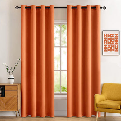 MIULEE Light Pink Blackout Bedroom Curtains Drapes 84 Inch Long 52"x84"