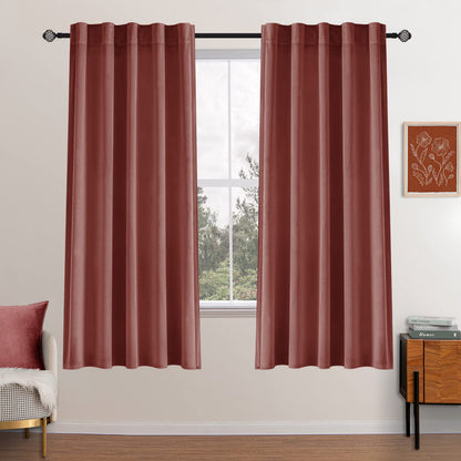 MIULEE Velvet Curtains 52x84 inches 2 Panels Olive Green Blackout Curtains
