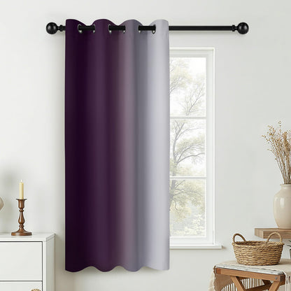 COSVIYA Grommet Room Darkening Ombre Purple Curtains W52xL63 inch