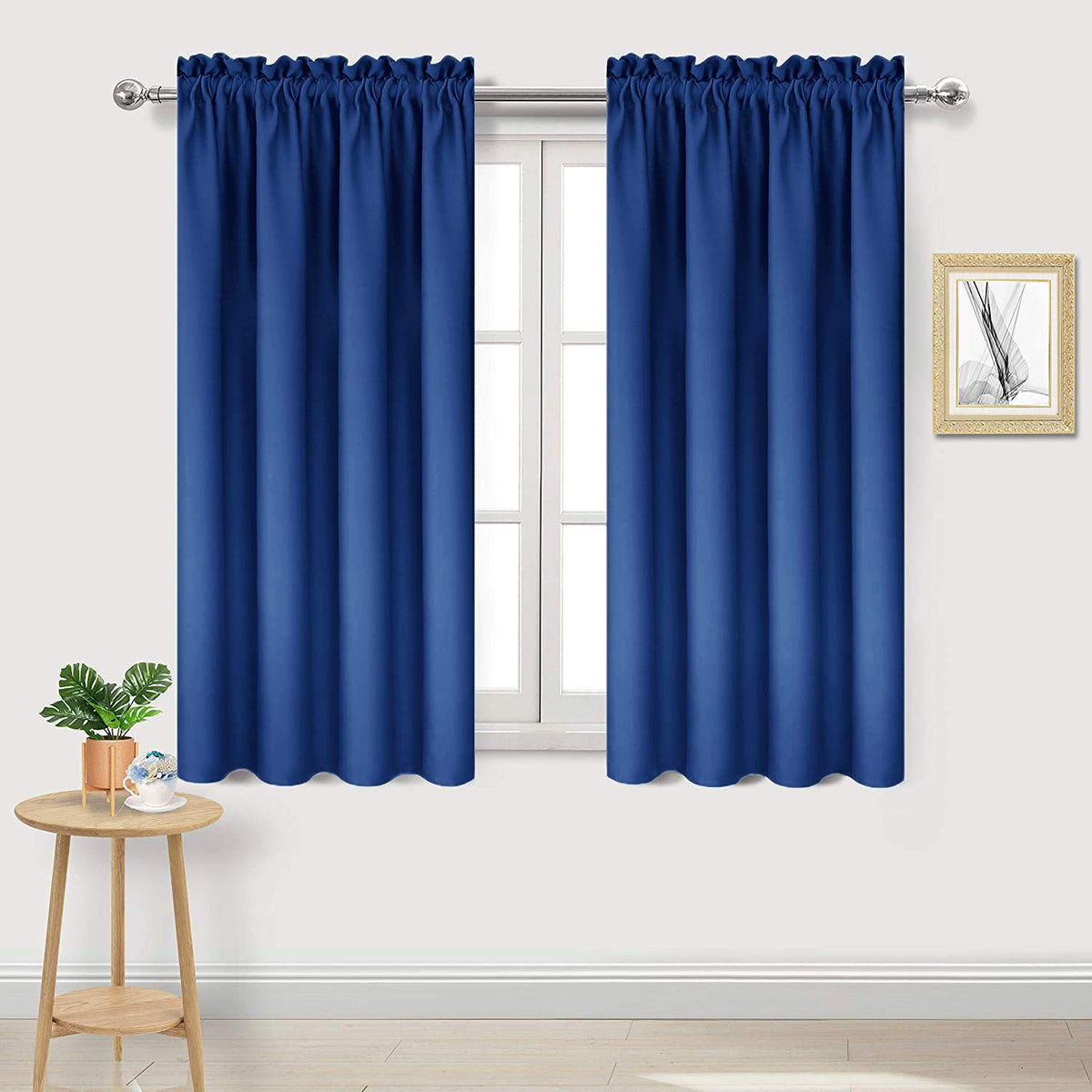 DWCN Blackout Curtains for Bedroom Living Room 42 x 63 Inch Long Black