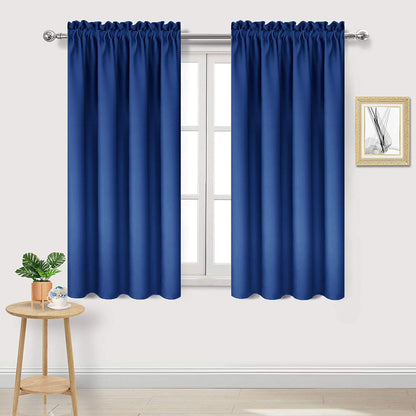 DWCN Blackout Curtains for Bedroom Living Room 42 x 63 Inch Long Black