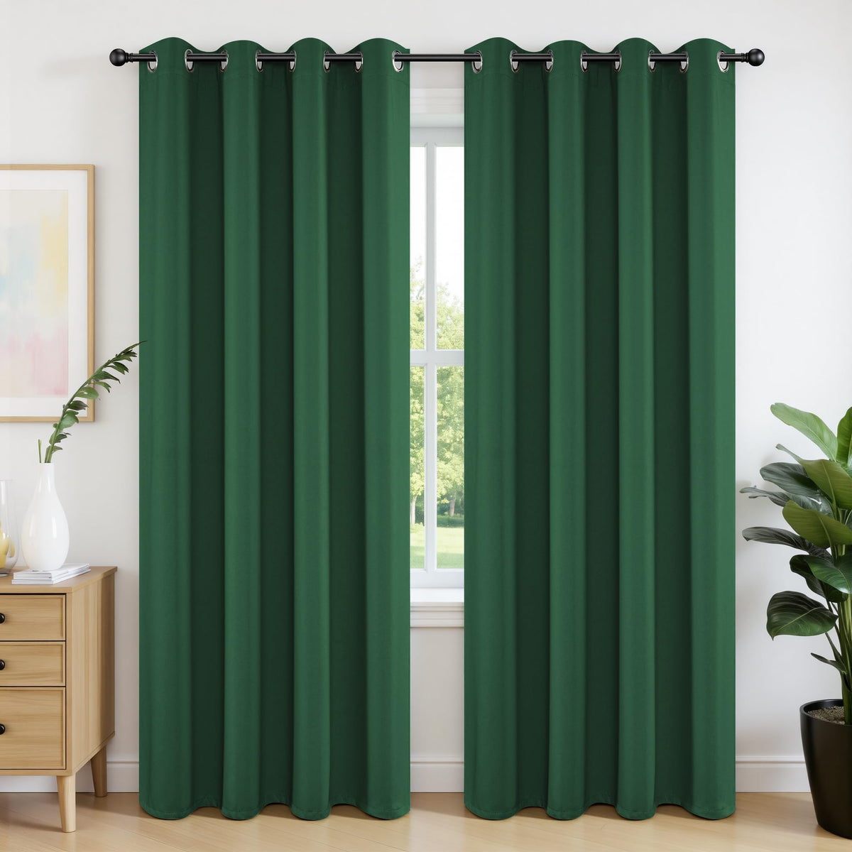 Joydeco Blackout Curtains for Bedroom 84 Inch - Black Out Curtains with Grommets Thermal Insulated Room Darkening Light Blocking, Noise Reducing & Wrinkle-Free Drapes for Living Room Windows, 2 Panels