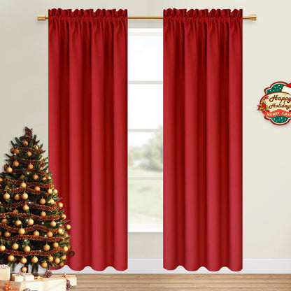 DWCN Blackout Curtains for Bedroom Living Room 42 x 63 Inch Long Black