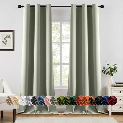 MIULEE Blackout Curtains for Bedroom 2 Panels 40 x 63 Inch Long Dark Grey