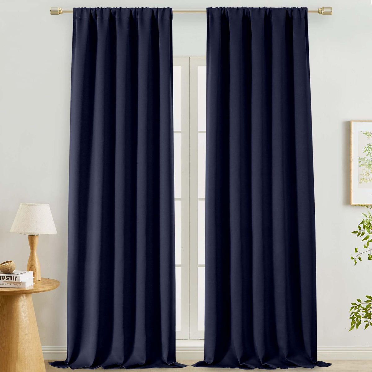 Lecloud Sage Green Room Darkening Curtains 54 Inch Length 2 Panels, Window Curtains for Bedroom, Energy Thermal Insulating Rod Pocket Curtain Drapes for Small Window, 40" W x 54" L