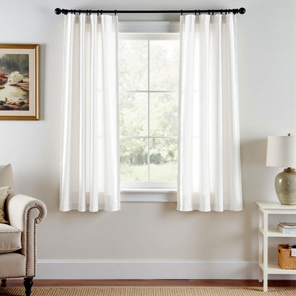 jinchan Linen Curtains Light Filtering Back Tab 50x96 Inch 2 Panels Beige
