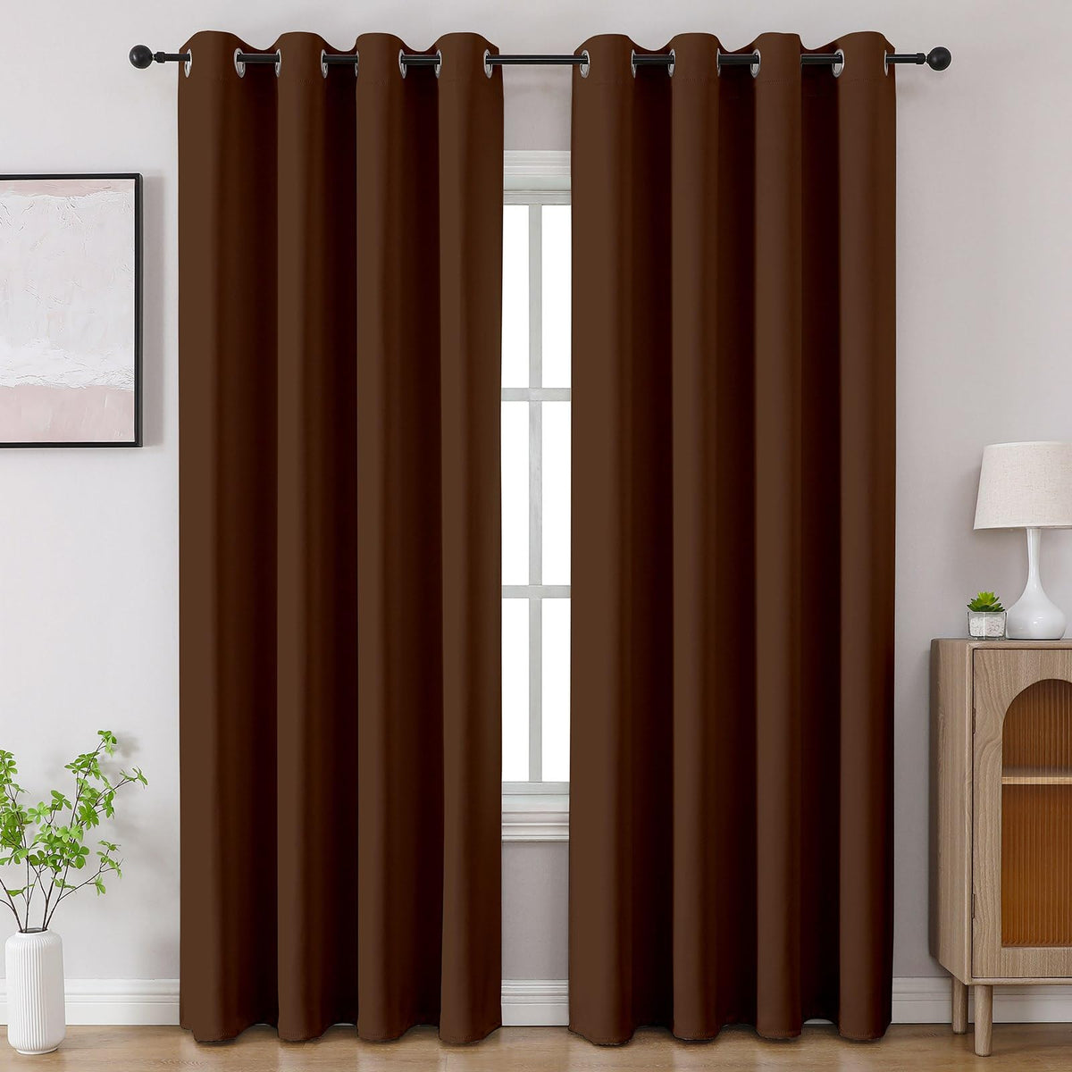 CUCRAF Beige Blackout Curtains 84 inch Length 2 Panels Set, Room Darkening Drapes for Living Room Bedroom, Thermal Insulated Light Blocking Grommet Window Curtain (W52 x L84 Inch)