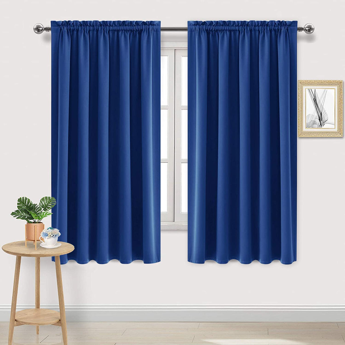 DWCN Blackout Curtains for Bedroom Living Room 42 x 63 Inch Long Black