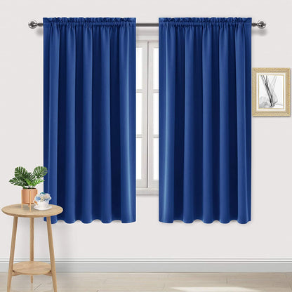 DWCN Blackout Curtains for Bedroom Living Room 42 x 63 Inch Long Black