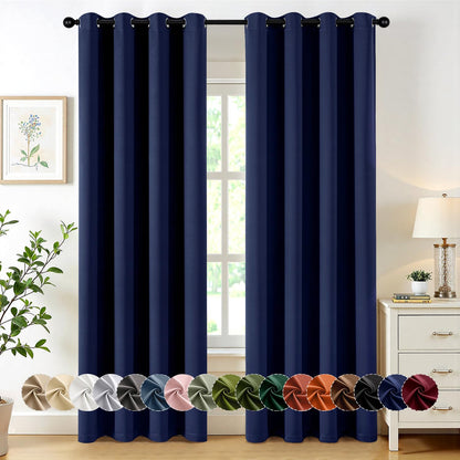 MIULEE Blackout Curtains for Bedroom 2 Panels 40 x 63 Inch Long Dark Grey