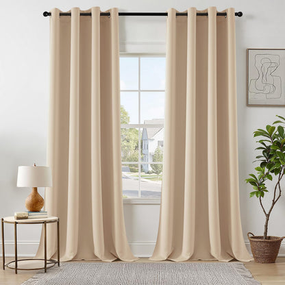 MIULEE Light Pink Blackout Bedroom Curtains Drapes 84 Inch Long 52"x84"