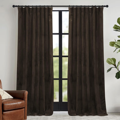 RYB HOME Sage Green Velvet Curtains 84 inches for Bedroom Living Room