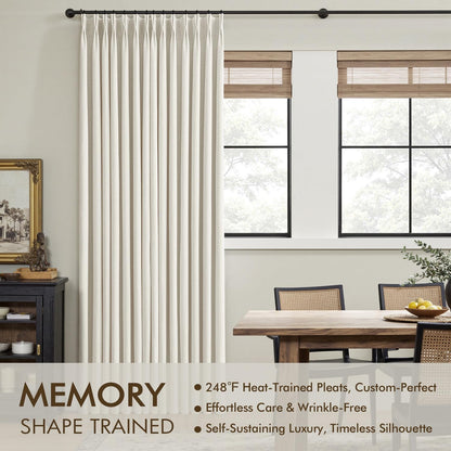 MIULEE Natural Pinch Pleated 100% Blackout Linen Curtains 40x84 Inches
