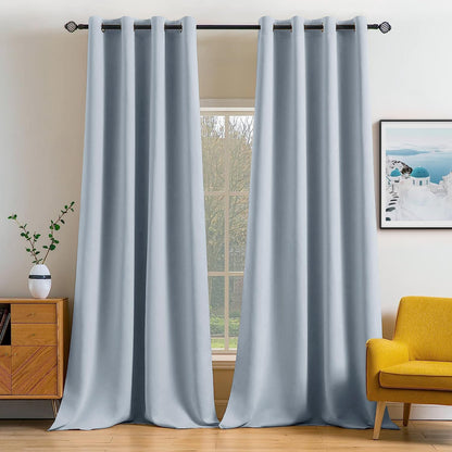 MIULEE Light Pink Blackout Bedroom Curtains Drapes 84 Inch Long 52"x84"