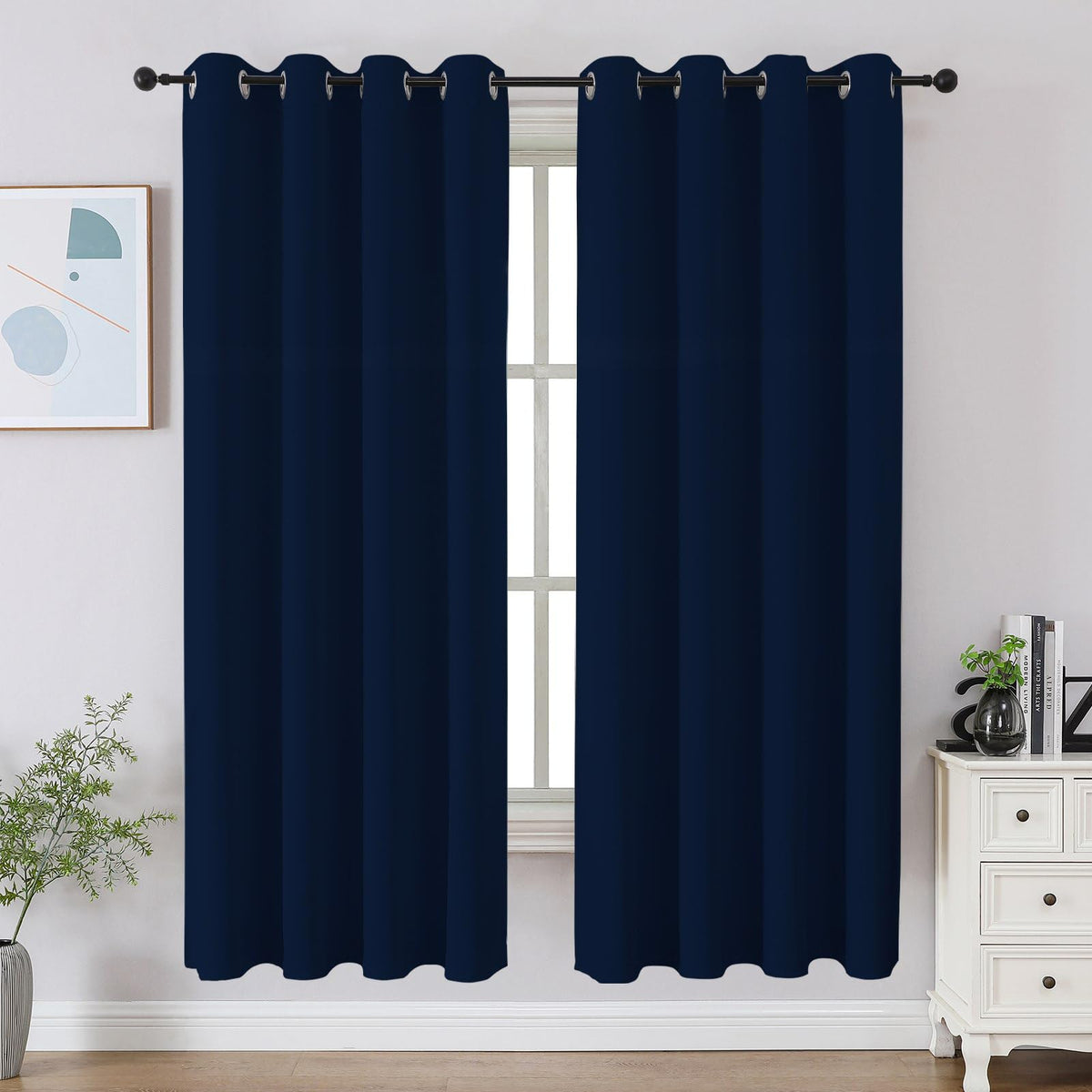 CUCRAF Beige Blackout Curtains 84 inch Length 2 Panels Set, Room Darkening Drapes for Living Room Bedroom, Thermal Insulated Light Blocking Grommet Window Curtain (W52 x L84 Inch)