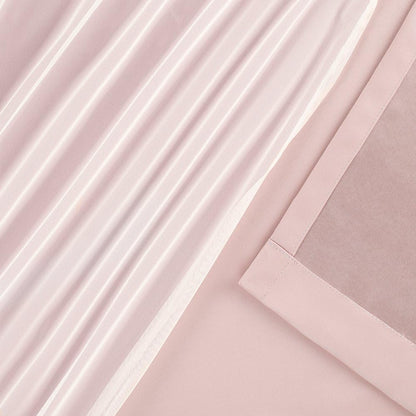 TOWN & COUNTRY LUXE Talia Double Layer Indoor Curtains, Sheer and Room Darkening Blackout, Grommet Top, Energy Efficient, 2-Pack Set, 52"x84", Rose Blush