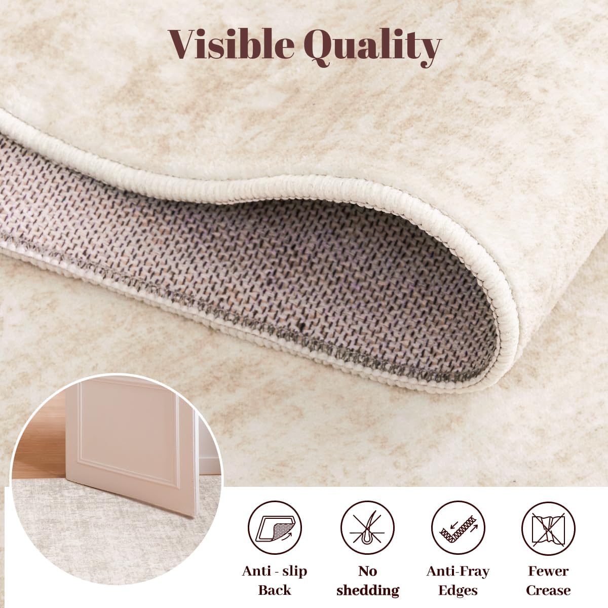 Homemate Washable Rug 8x10 Area Rugs - Vintage Rugs for Living Room