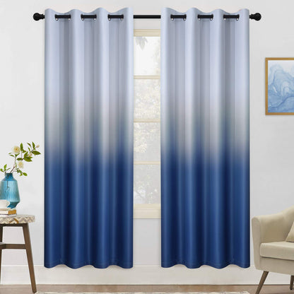 COSVIYA Grommet Room Darkening Ombre Purple Curtains W52xL63 inch